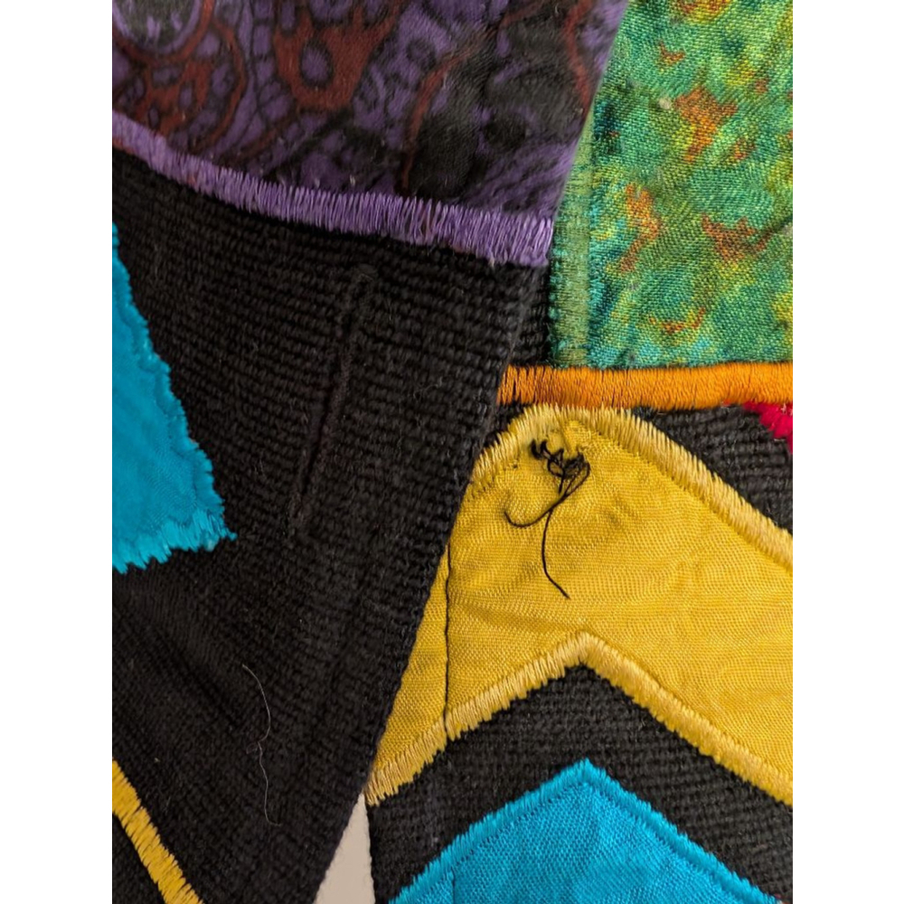 Vintage 90s Art to Wear Patchwork Corduroy Jacket – Geometric Abstract Boho - Picture 5 of 9
